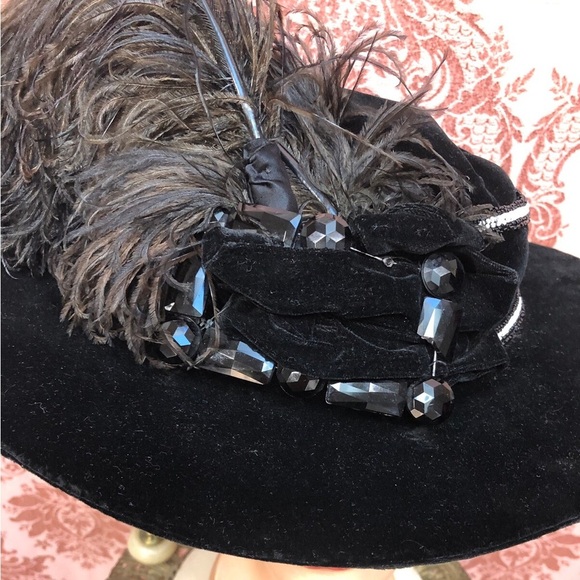 Antique c1908 EDWARDIAN GIBSON Girl Ostrich Plume Wide Brim Hat main image 7